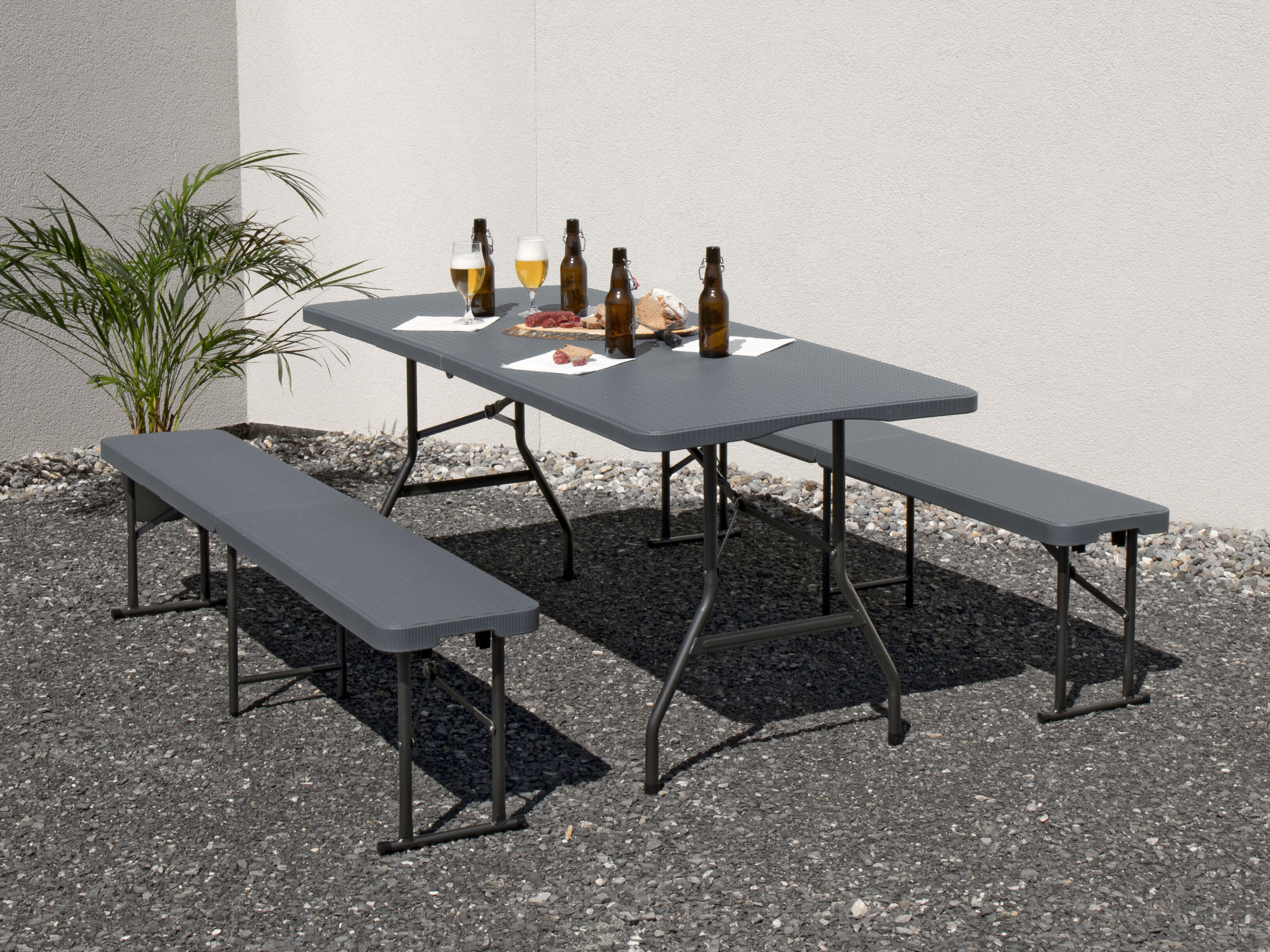 Klappbank 2er Set, 43x180x30 cm