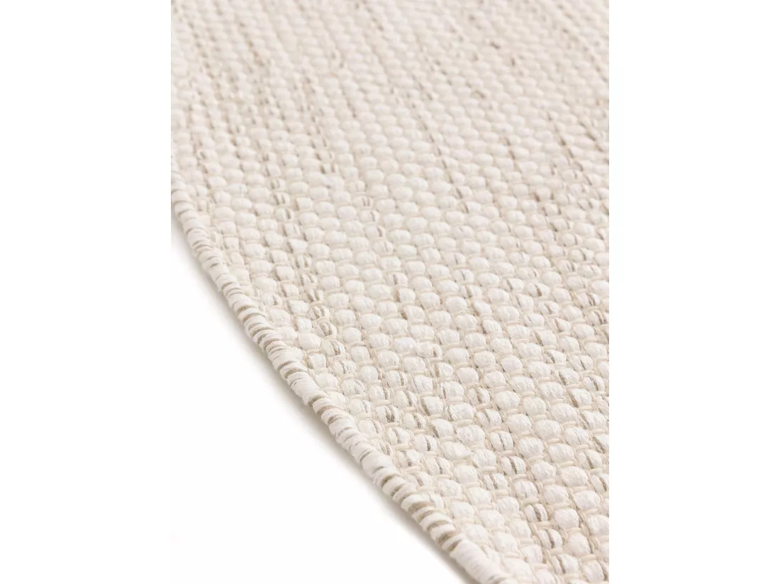 Tapis en coton tissé main Ron Crème ø 200 cm rond