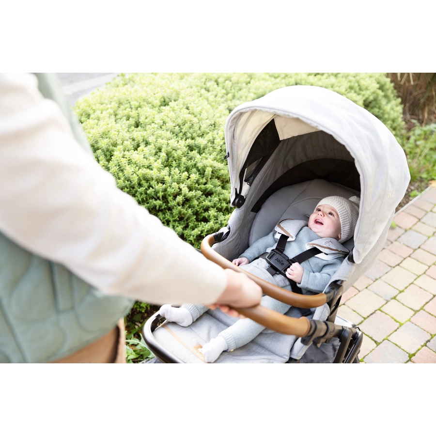 Joie Signature Kombikinderwagen Vinca 4in1 bestehend aus Babywanne, Sportsitz, Babyschale i-Level und Base LX Oyster