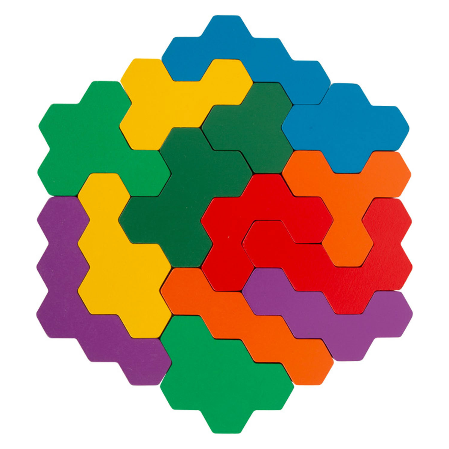 Small Foot-Houten Vormenpuzzel Hexagon