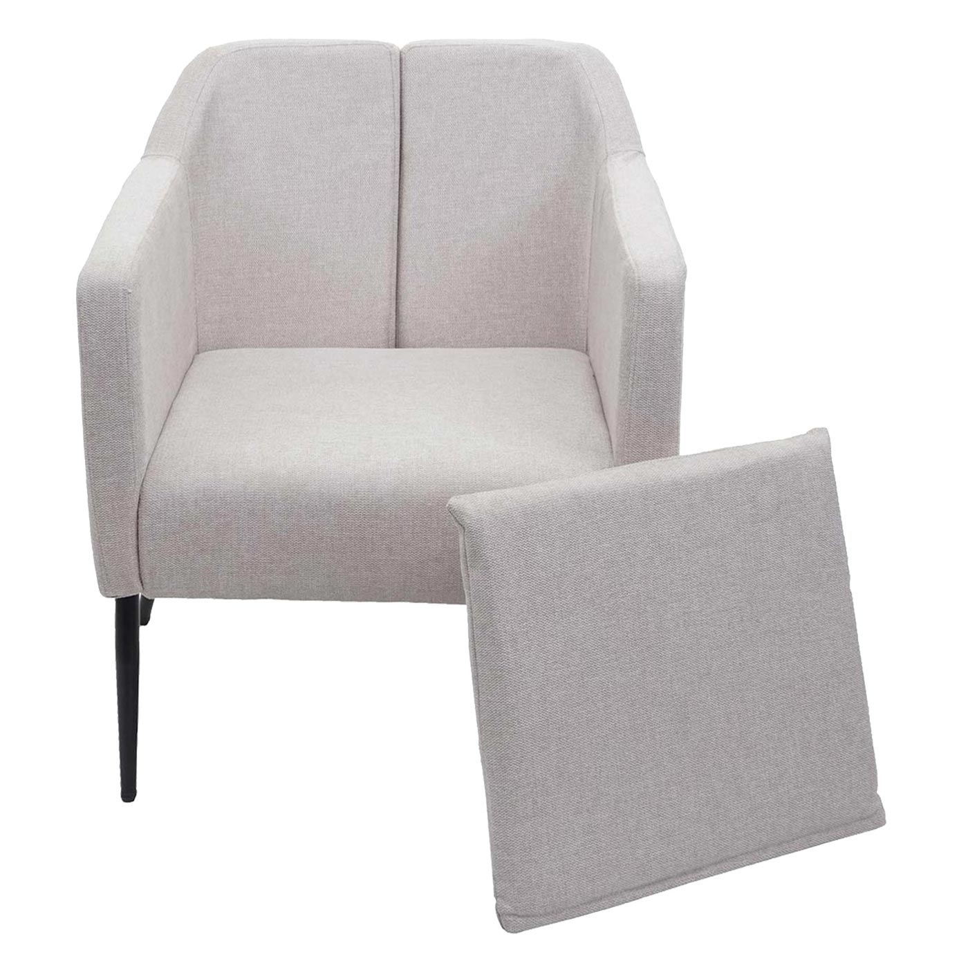 Lounge-Sessel MCW-H93a, Sessel Cocktailsessel Relaxsessel ~ Stoff/Textil creme-beige