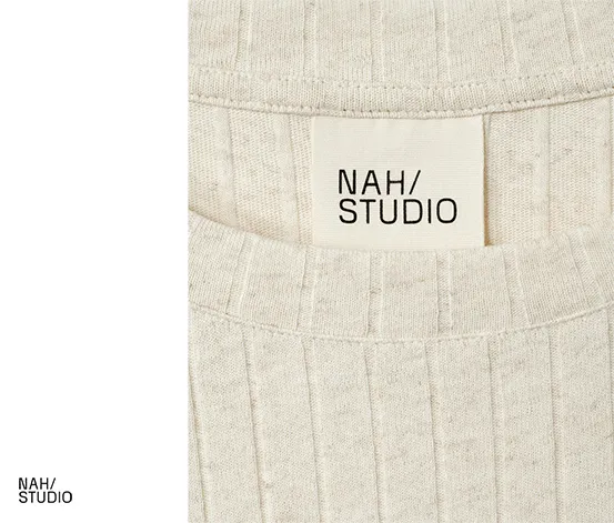 NAH/STUDIO Geripptes Shirt | ungefärbter Baumwoll-Hanf-Mix