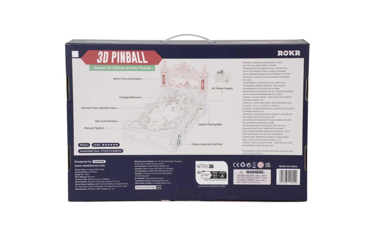 Bausatz Flipperkasten<br>3D-Puzzle aus lasergeschnittenen Holzteilen