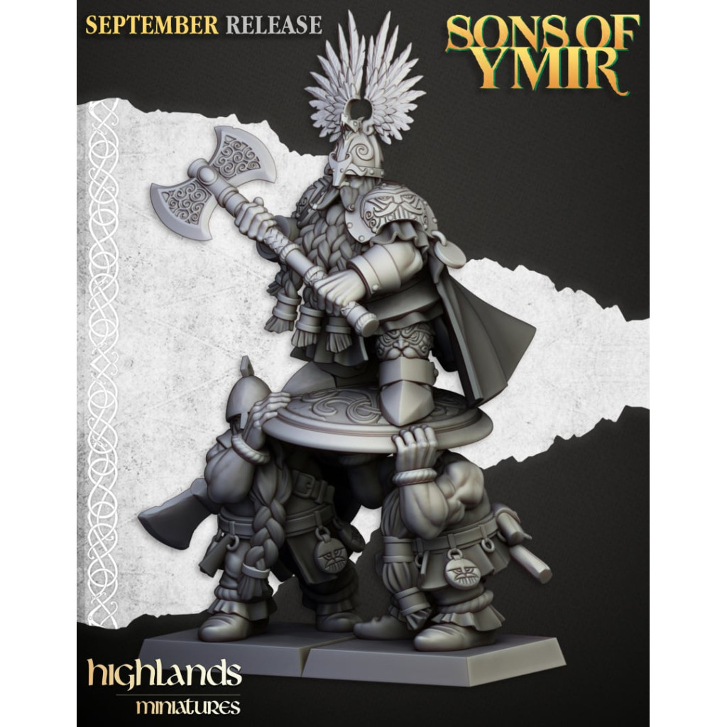 Highlands Miniatures - Sons of Ymir - Roi Nain sur Porteurs de Boucliers