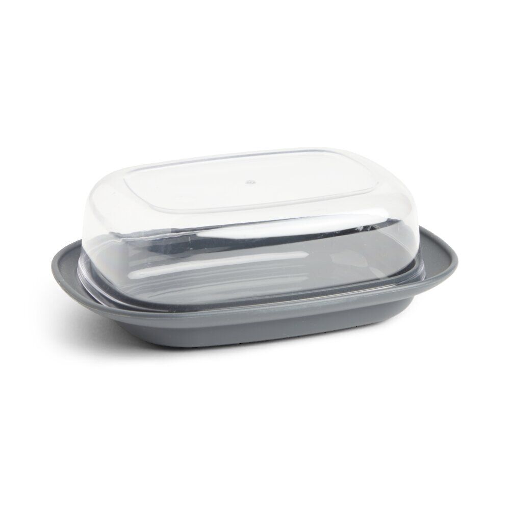 Beurrier plastique sans BPA transparent ou gris 17,4x12,5xH6cm