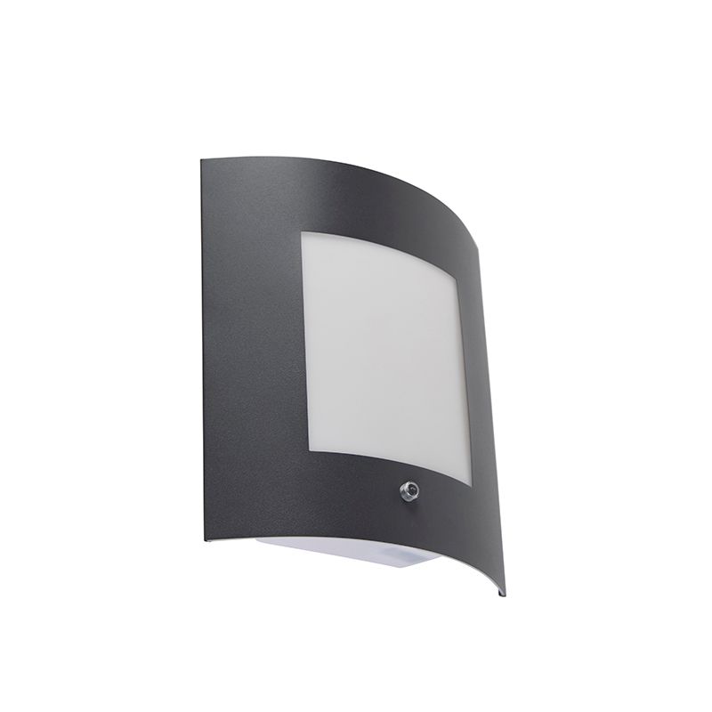 Buiten wandlamp antraciet IP44 schemersensor - Emmerald