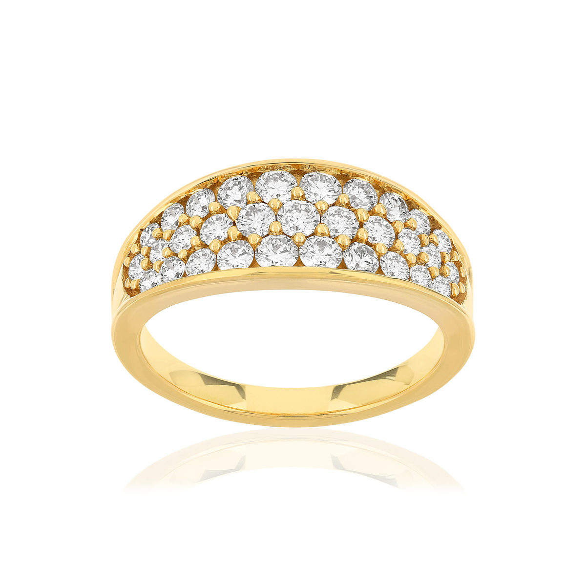 Bague or jaune 750 diamants synthétiques total 1.01 carat
