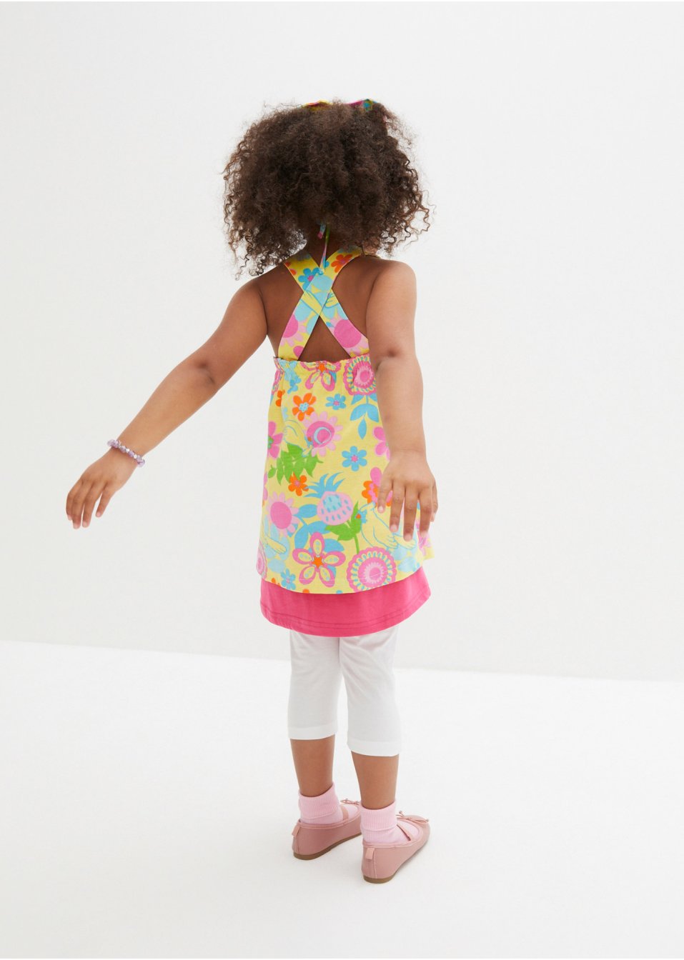 Robe fille, legging, foulard (Ens. 3 pces.)