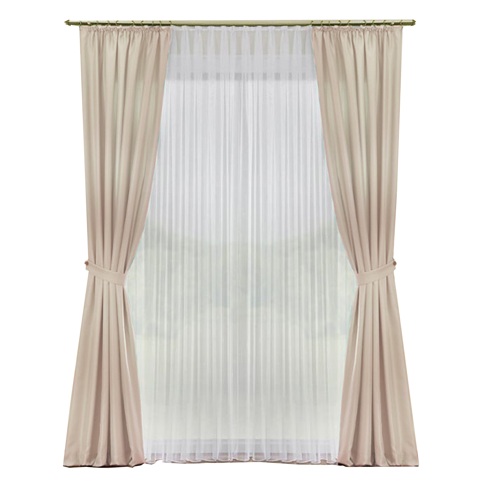 Deko-Garnitur - creme - mit U-Band - 135x180 cm