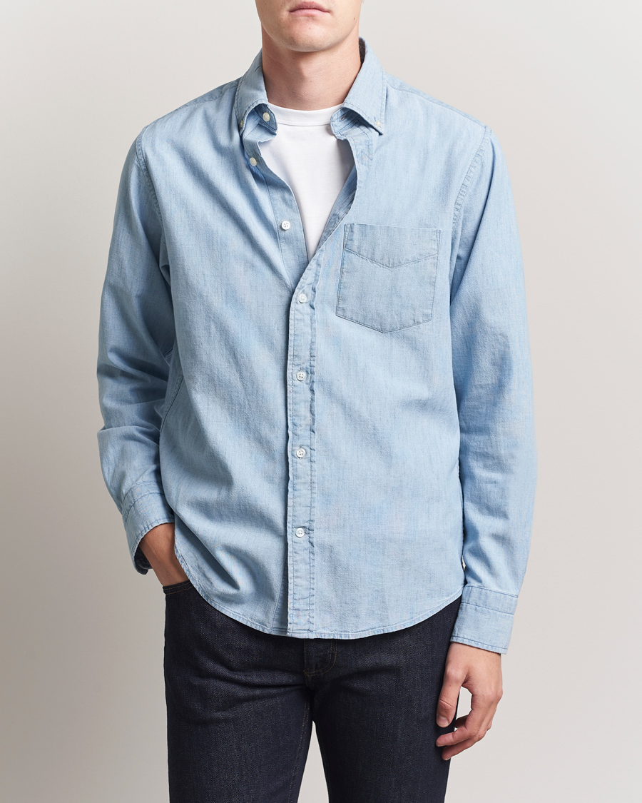 GANT Regular Fit Chambray Shirt Light Blue