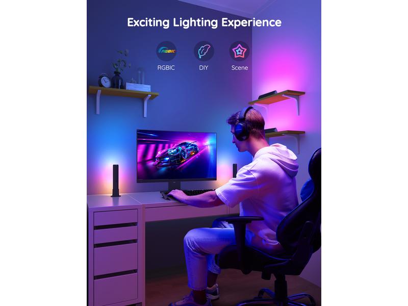 Govee Lichtbalken Flow Plus, RGBICWW, WiFi   Bluetooth Smarte Lichtbalken für Displays mit Grösse bis 45 Zoll