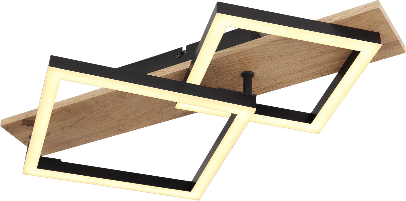LED-Deckenleuchte - Holzoptik - schwarz matt - 47,5x31 cm