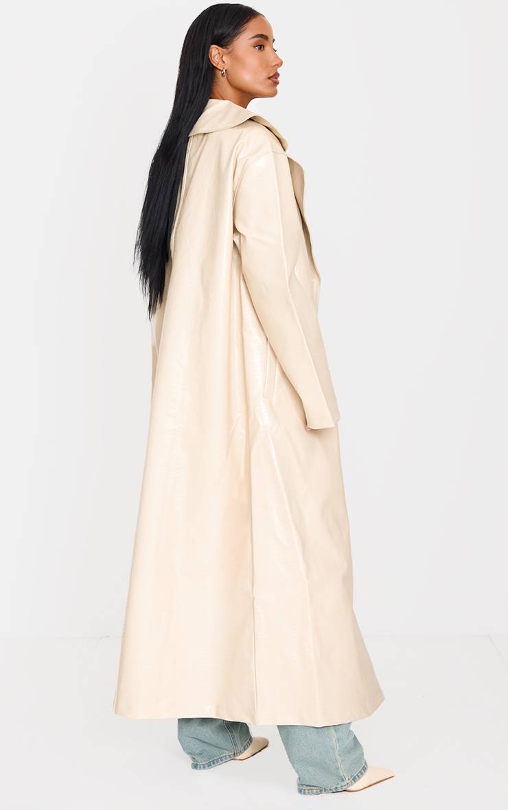 Sable Trench-coat En Synthétiquecuir Effet Croco