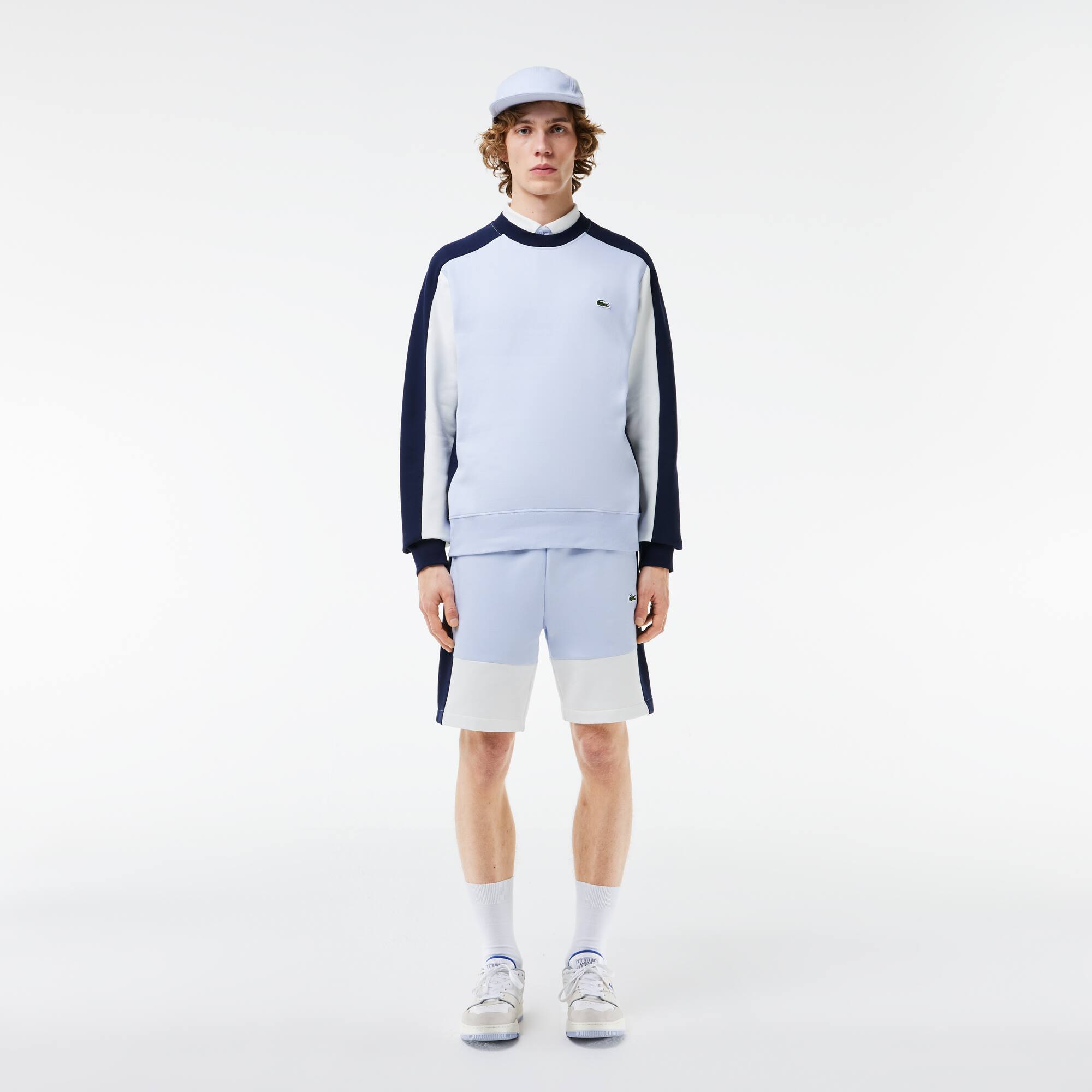 Jogger Sweatshirt aus aufgerautem Fleece mit Colourblock Sweatshirts - Blau - Lacoste - Herren