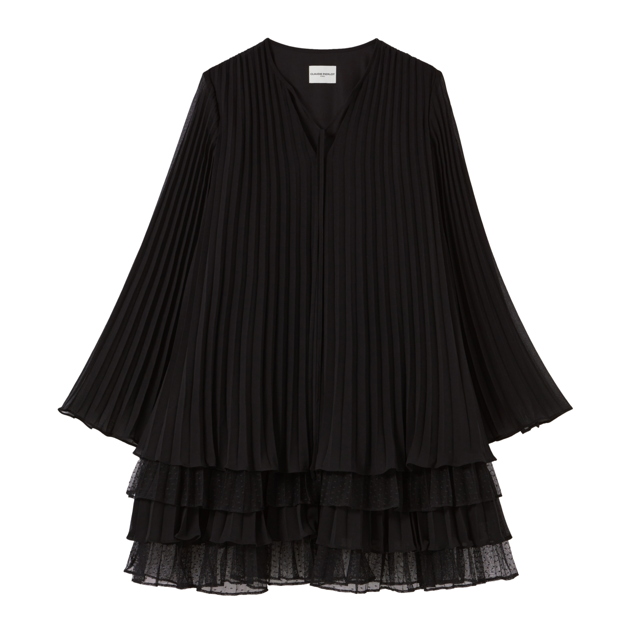 Robe courte volantée | Noir
