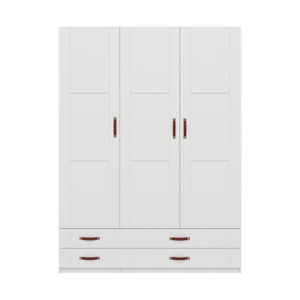 LIFETIME Kidsrooms Kledingkast 3-Deurs - 4 Laden - White Wash