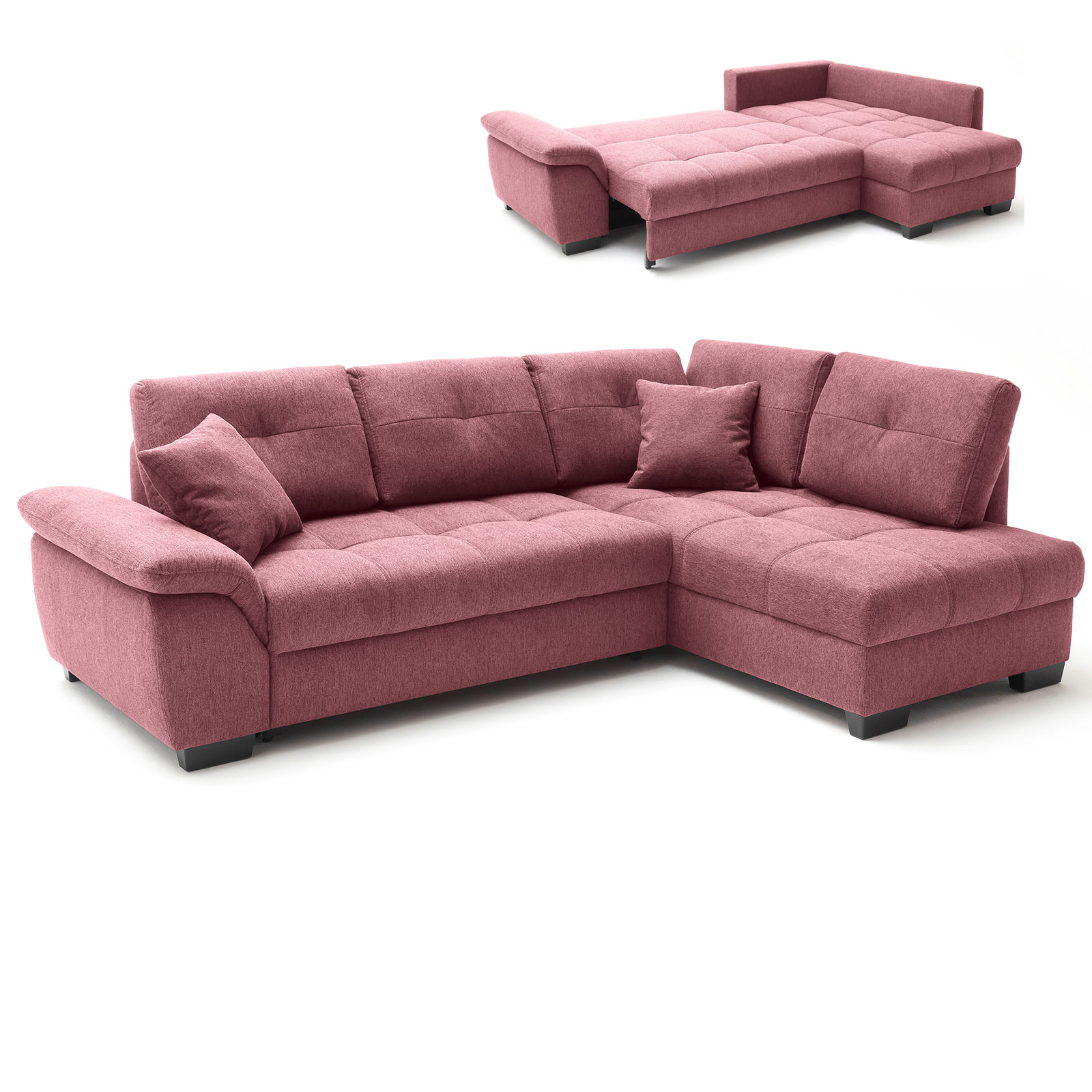 Ecksofa - burgundy - Boxspringaufbau - Dauerschläfer