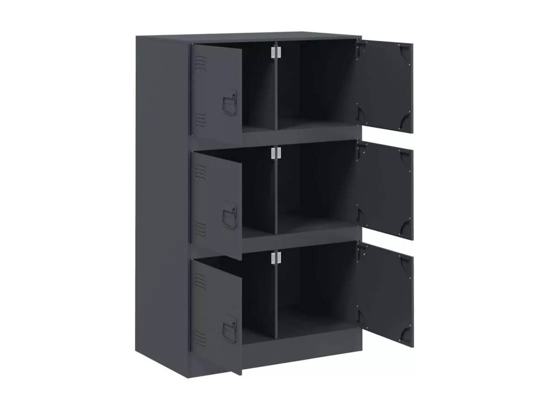 Buffet anthracite 67x39x107 cm acier