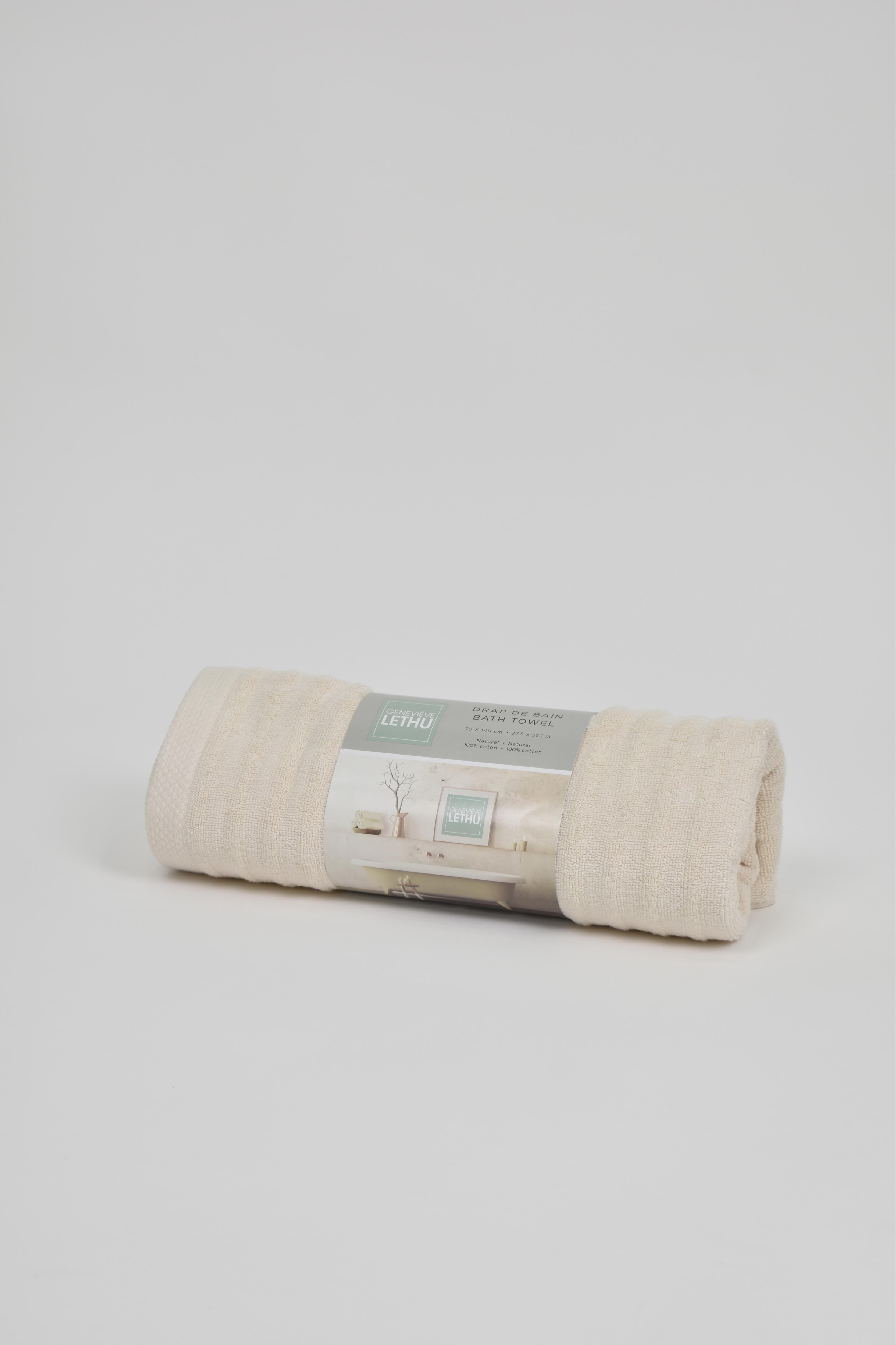 DRAP DOUCHE 70X140CM GENEVIEVE LETHU 550G CREME