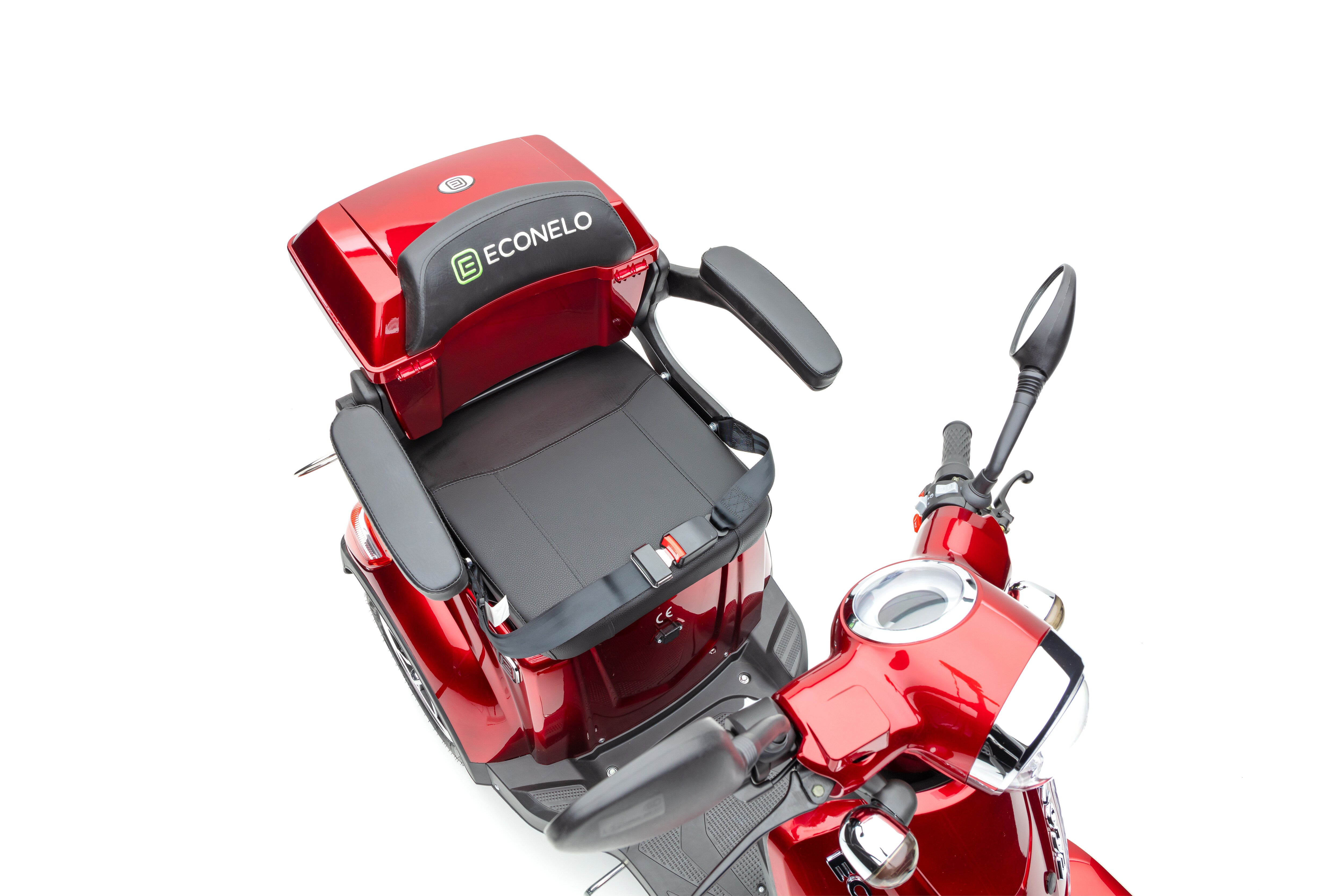 ECONELO J 4000 Vierrad-Elektroroller, bordeaux mit herausnehmbarem Lithium Akku