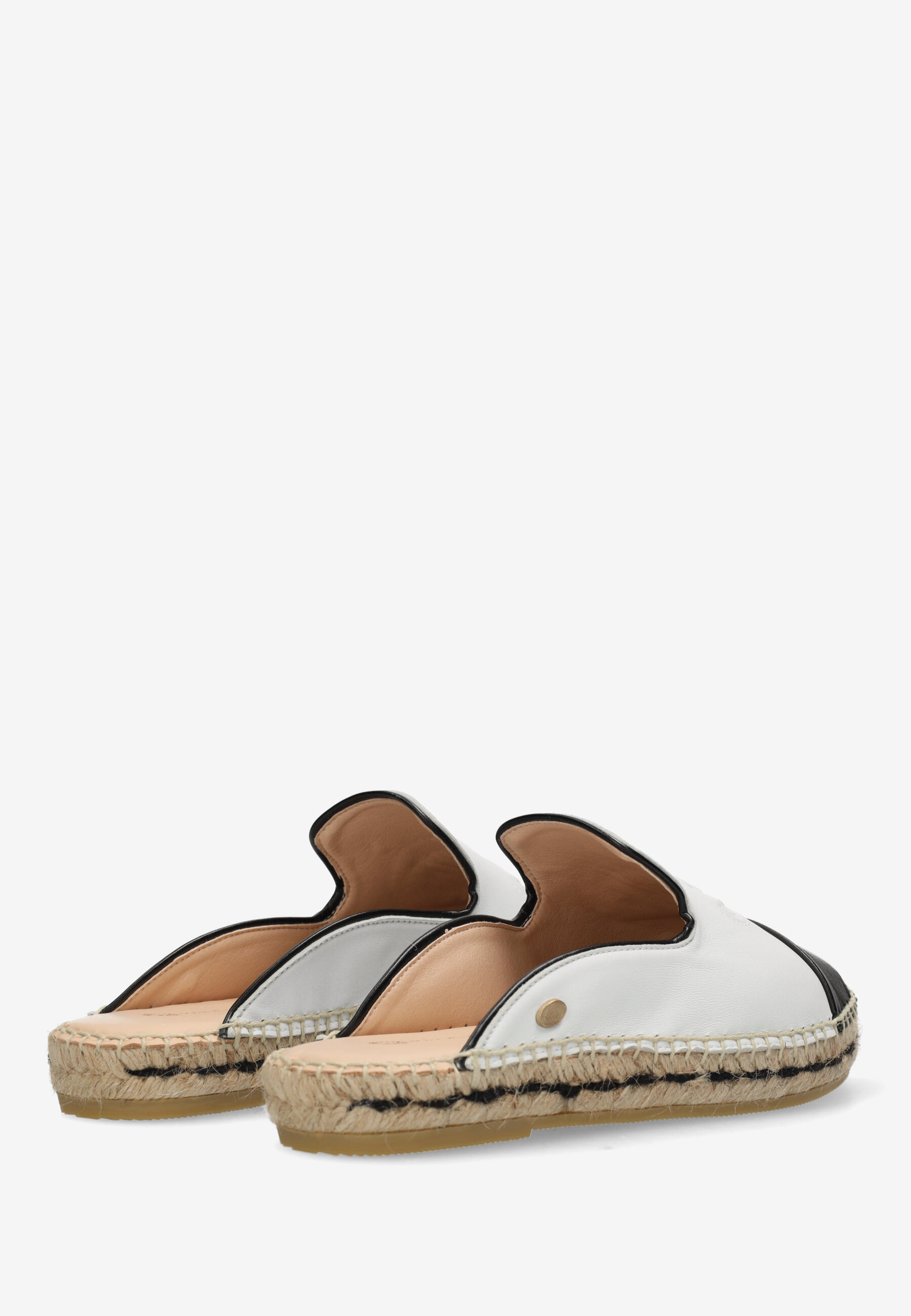 MILI MULE Espadrille slipper leather White/Black