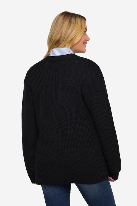 Strickjacke, Patch-Look