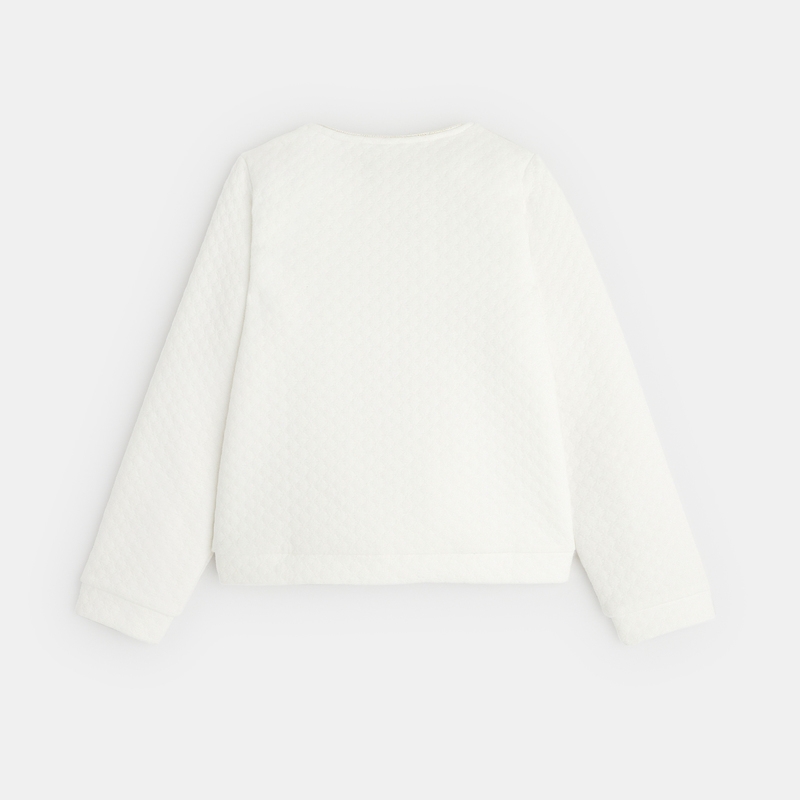 Sweat-shirt doublé en polaire sherpa blanc fille