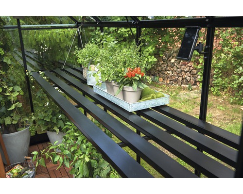 JULIANA Premium tafel, geïntegreerd, 10,9 m², 361 x 74 cm, zwart