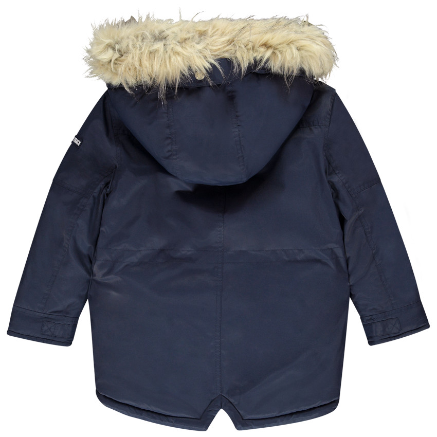 Parka en polyester avec capuche amovible et doublure en sherpa pour garçon
