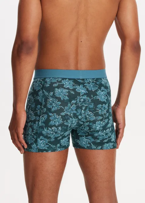 Distorted flowers boxer blauw (PETROL)