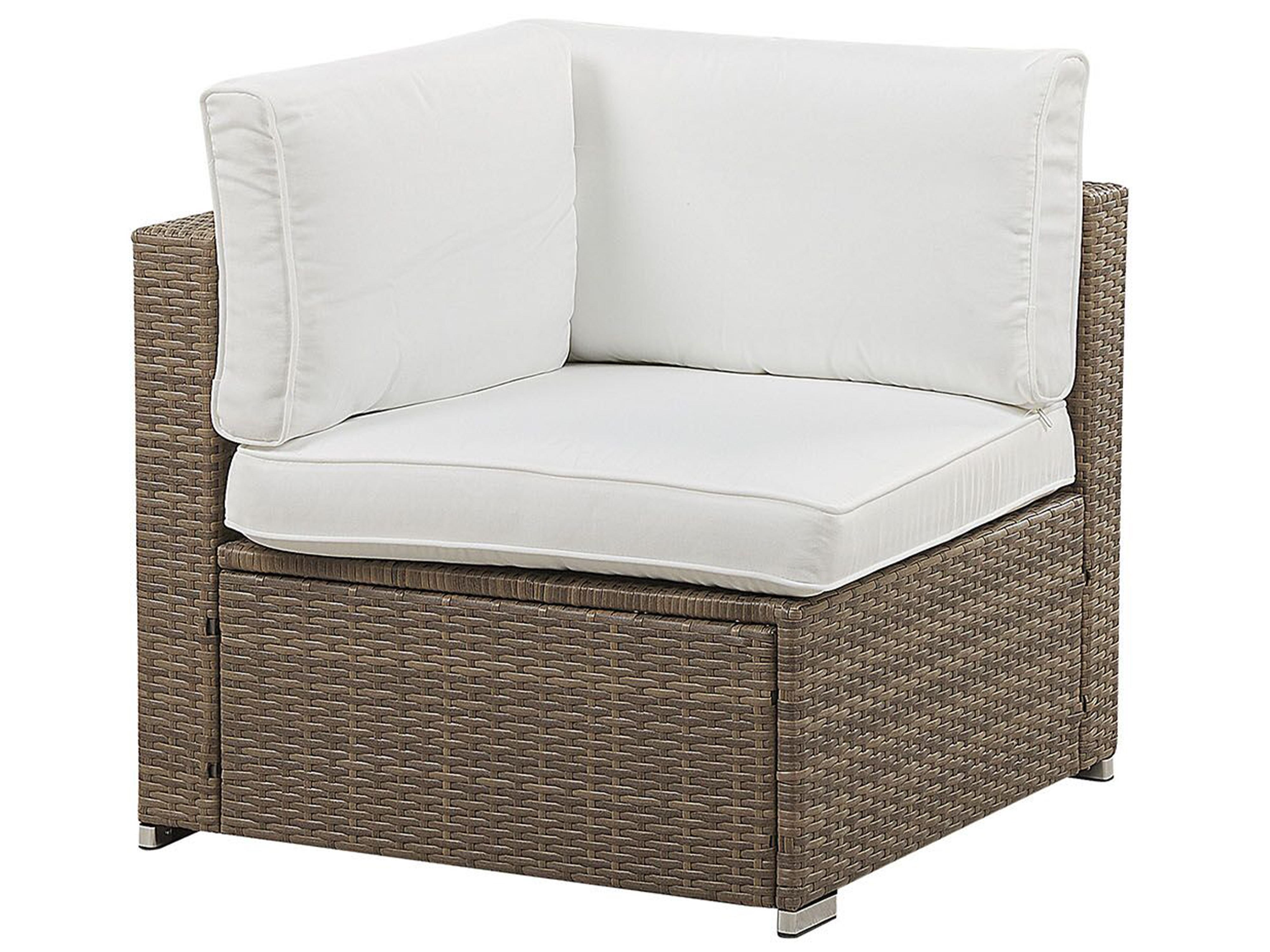 Tuin hoekloungeset met tafel 6-zits BELVEDERE PE rotan Wit