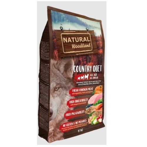 Ração para cães com frango e peru, dieta natural de floresta campestre
