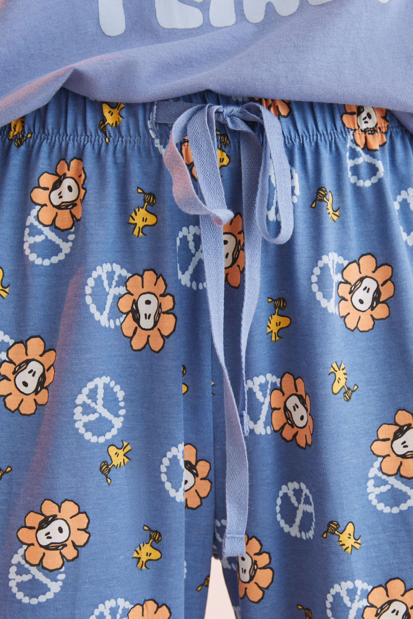Pijama comprido Snoopy 'Salve o Planeta' 100% algodão - Azul