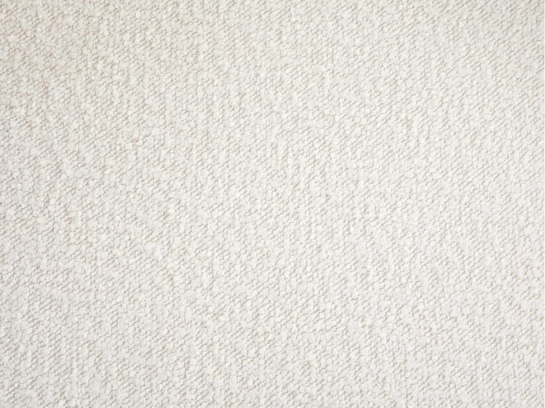 Fauteuil arrondi en tissu bouclette blanc RUOTO
