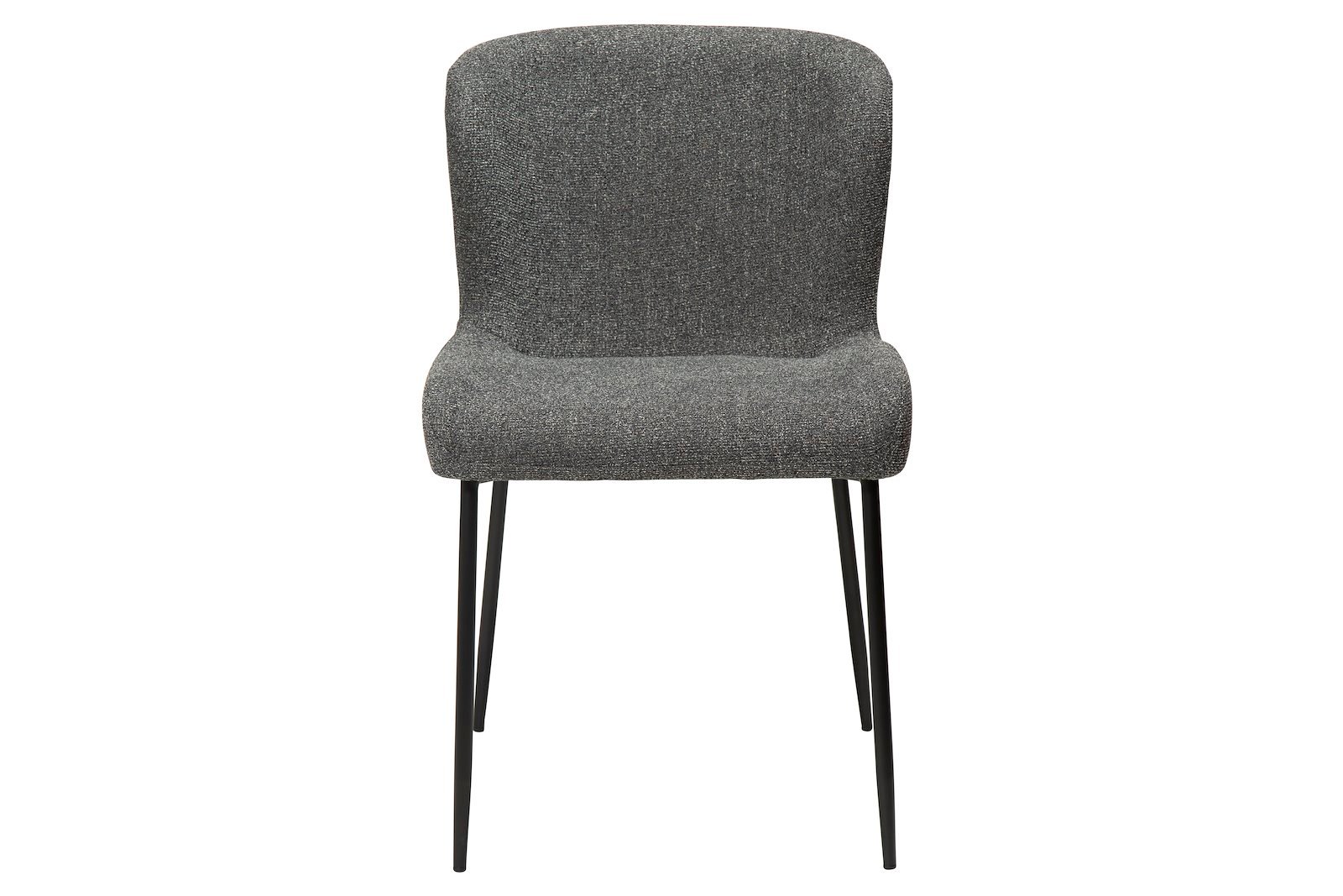 Glam spisestol Tekstil Bouclé pebble grå og sorte ben