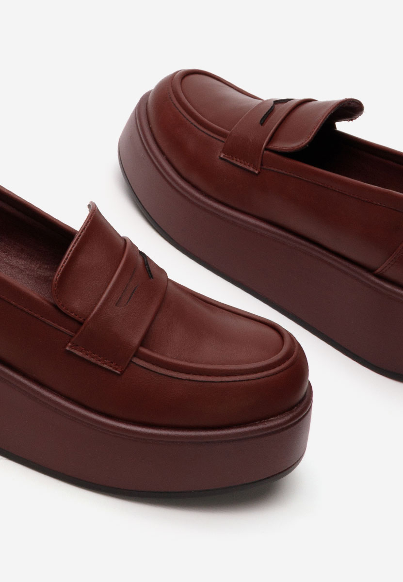 Mocassins à plateforme bordeaux Minky