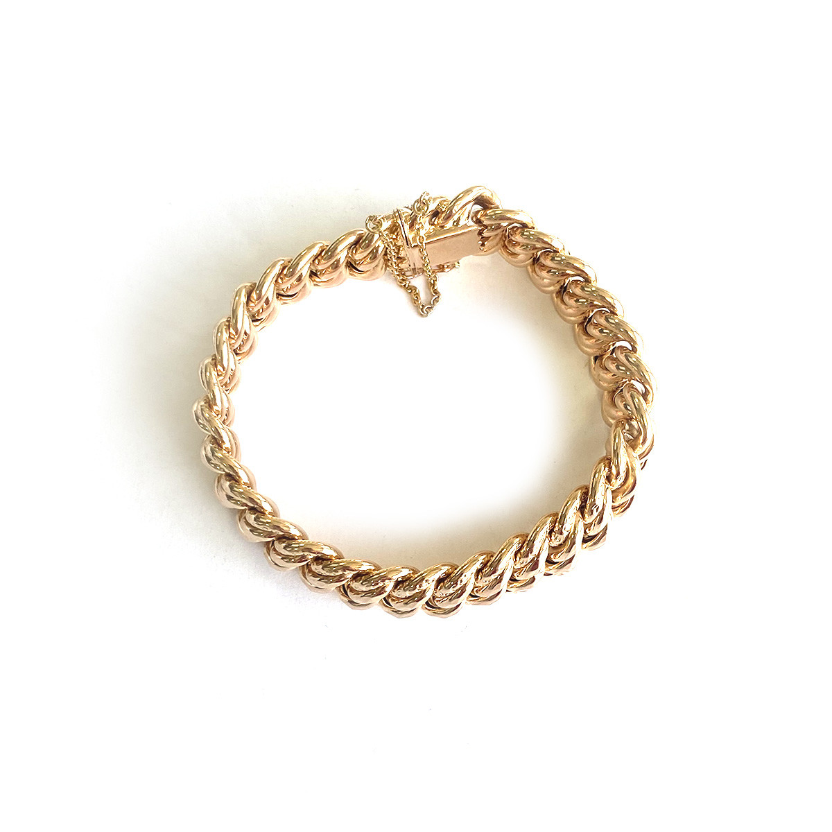 Bracelet d'occasion or 750 jaune maille américaine 18 cm
