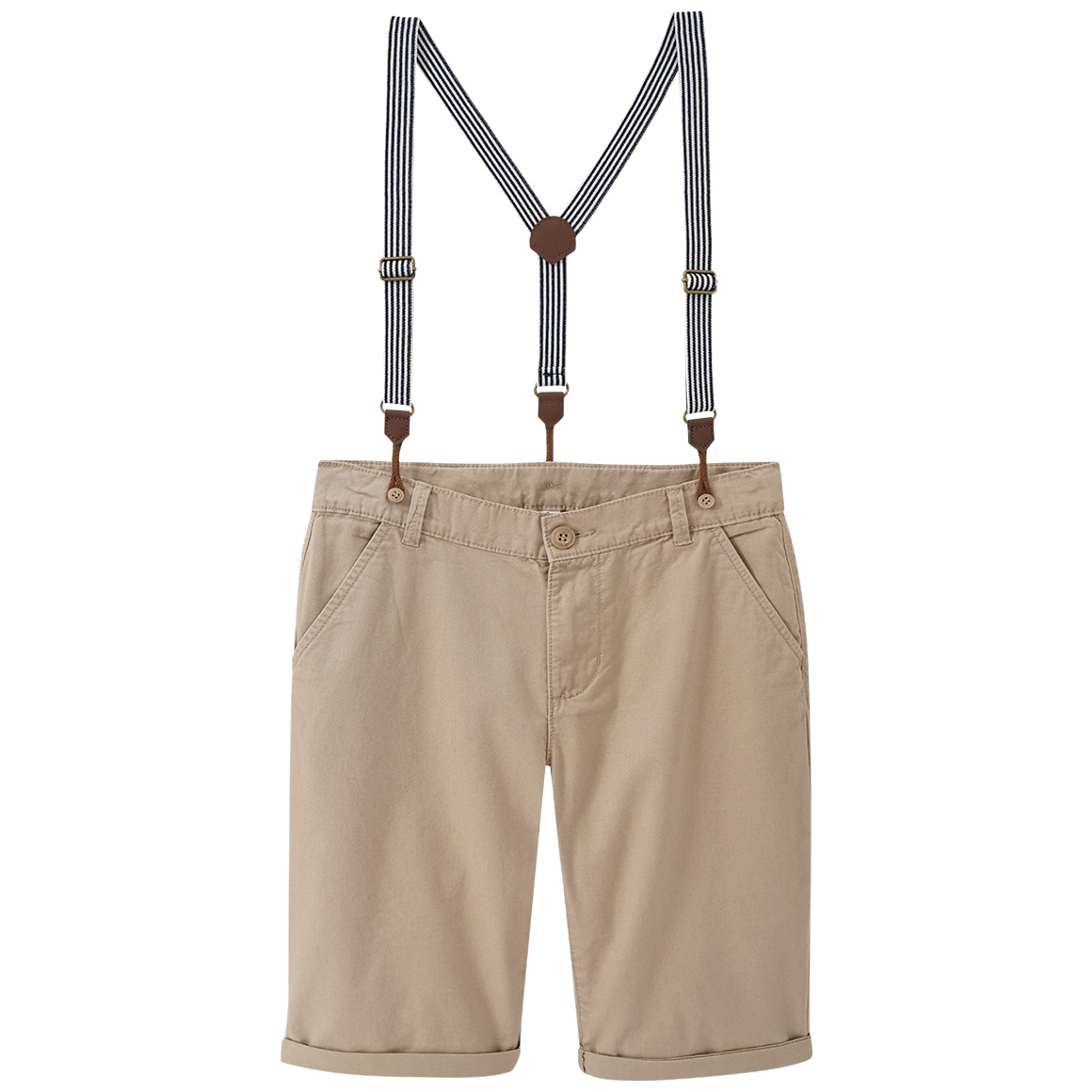 Topolino Jungen Chinoshorts mit Hosenträgern beige