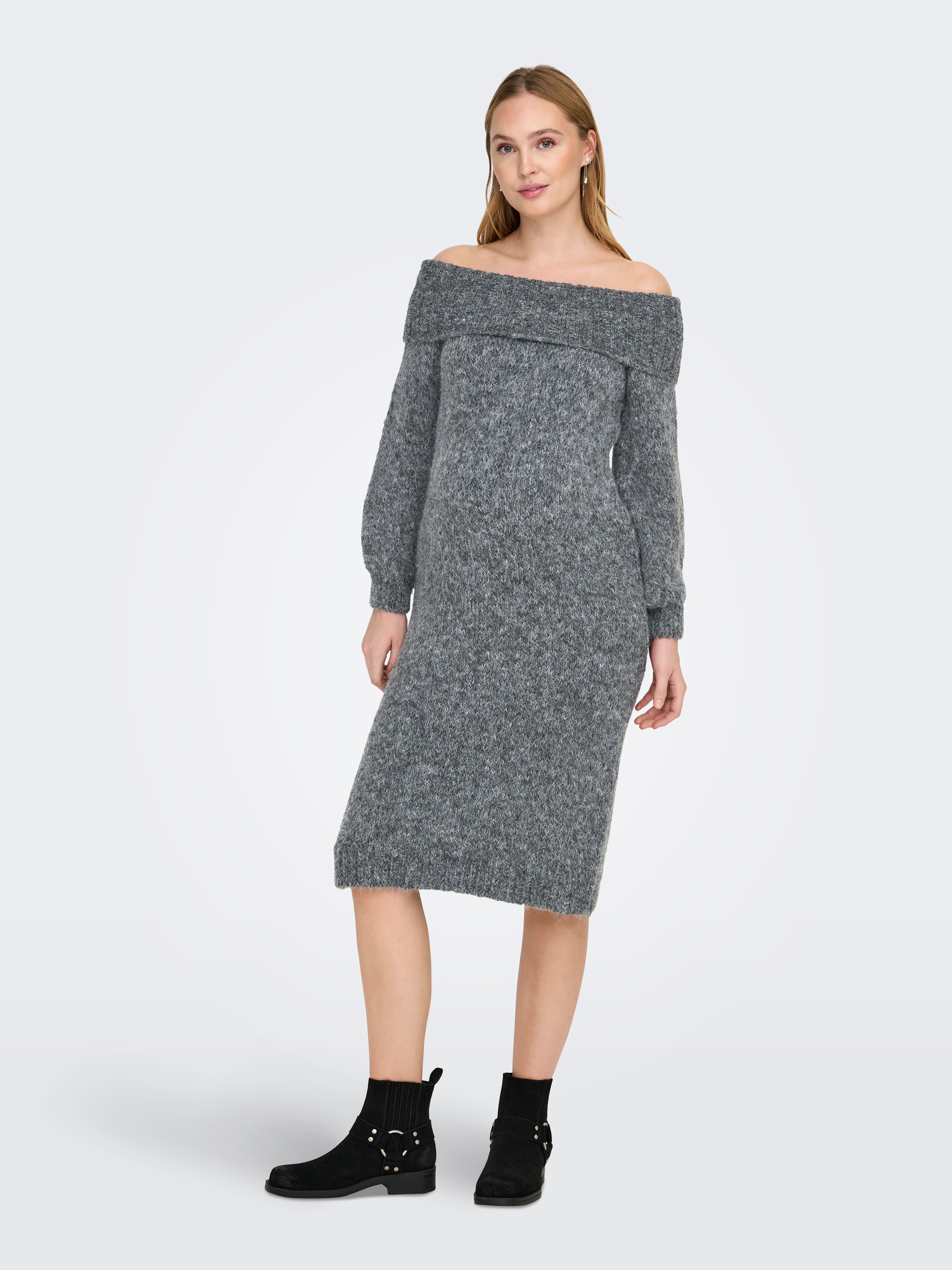 OLMMARIE Midikleid Medium Grey Melange