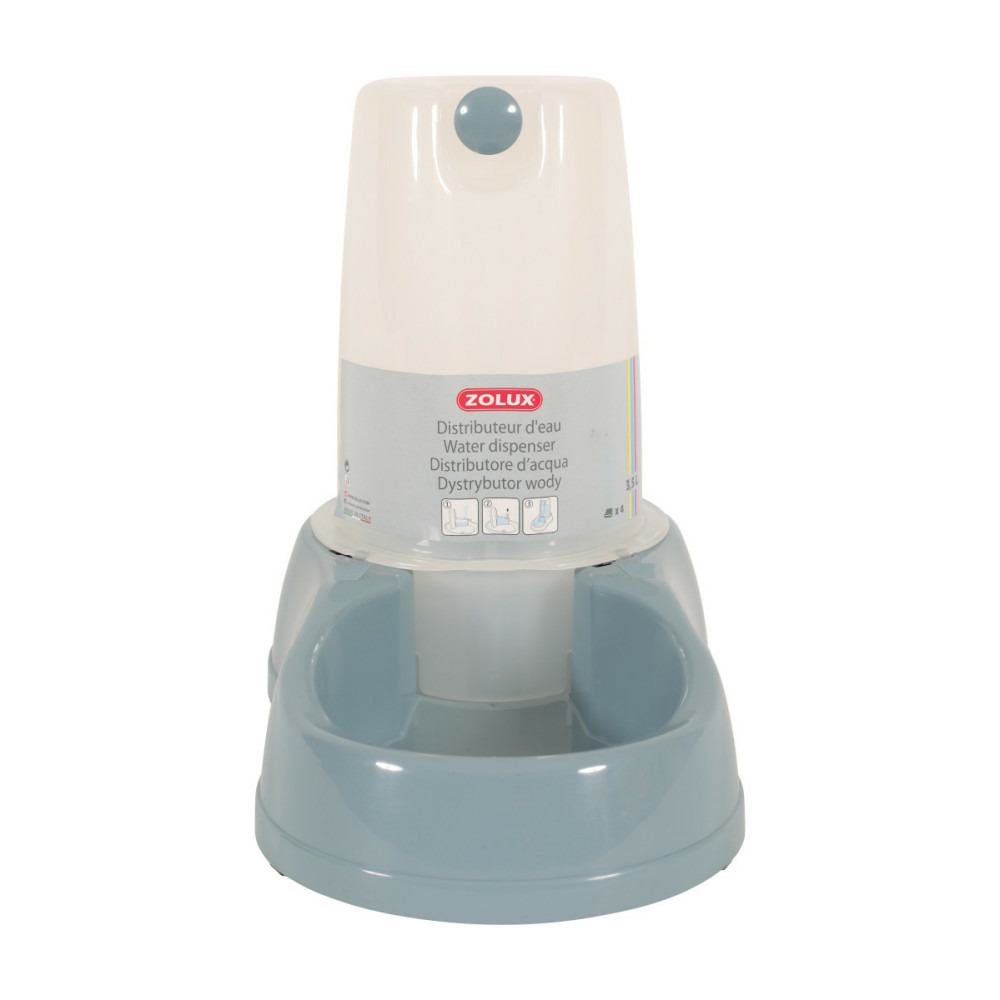 Distributeur d'eau 1.5 litres, bleu en plastique, pour chien ou chat