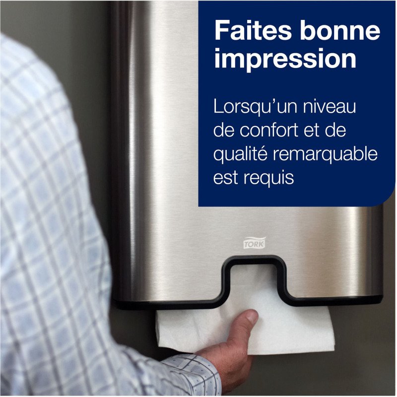 Essuie-mains pliage enchevêtré Tork H2 Advanced doux - Carton de 3780
