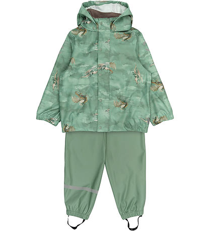 Mikk-Line Regenkleidung m. Träger - PU - Green Bay m. Drachen