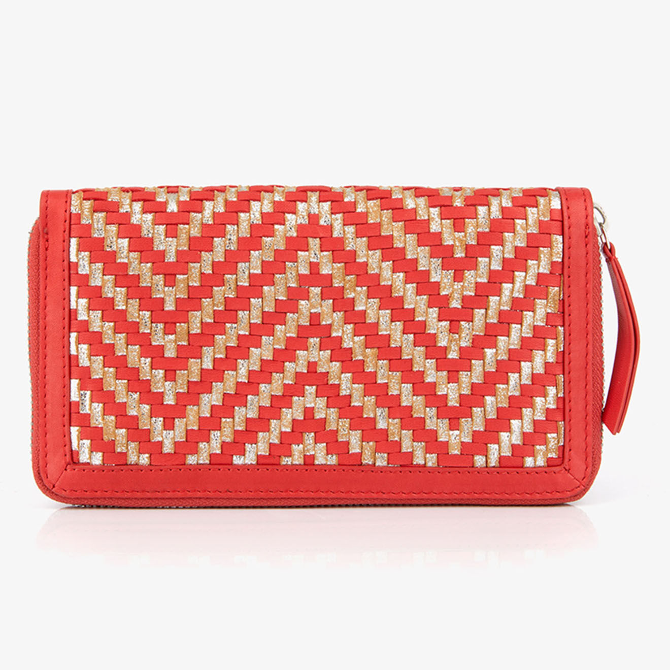 Mellow Yellow Compagnon en Cuir et Raphia Fypurse rouge - 19.5x11 cm