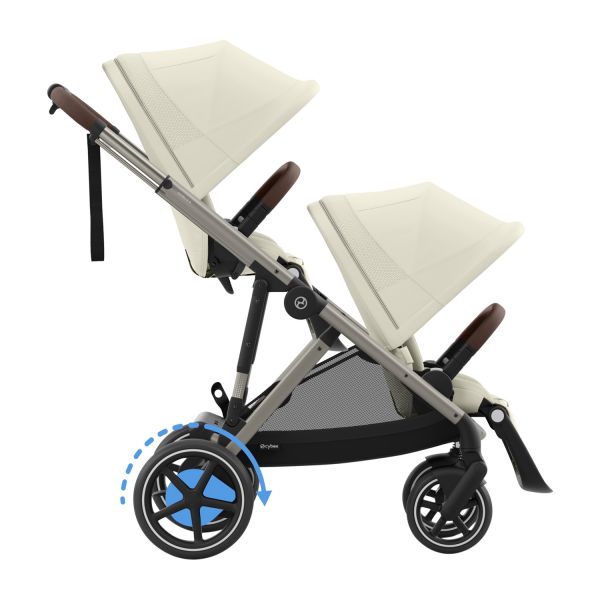 Cybex E-Gazelle S Twin Kinderwagen - Taupe - Almond Beige / Beige