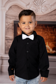 Little boys blouse - zwart (exclusief strikje)