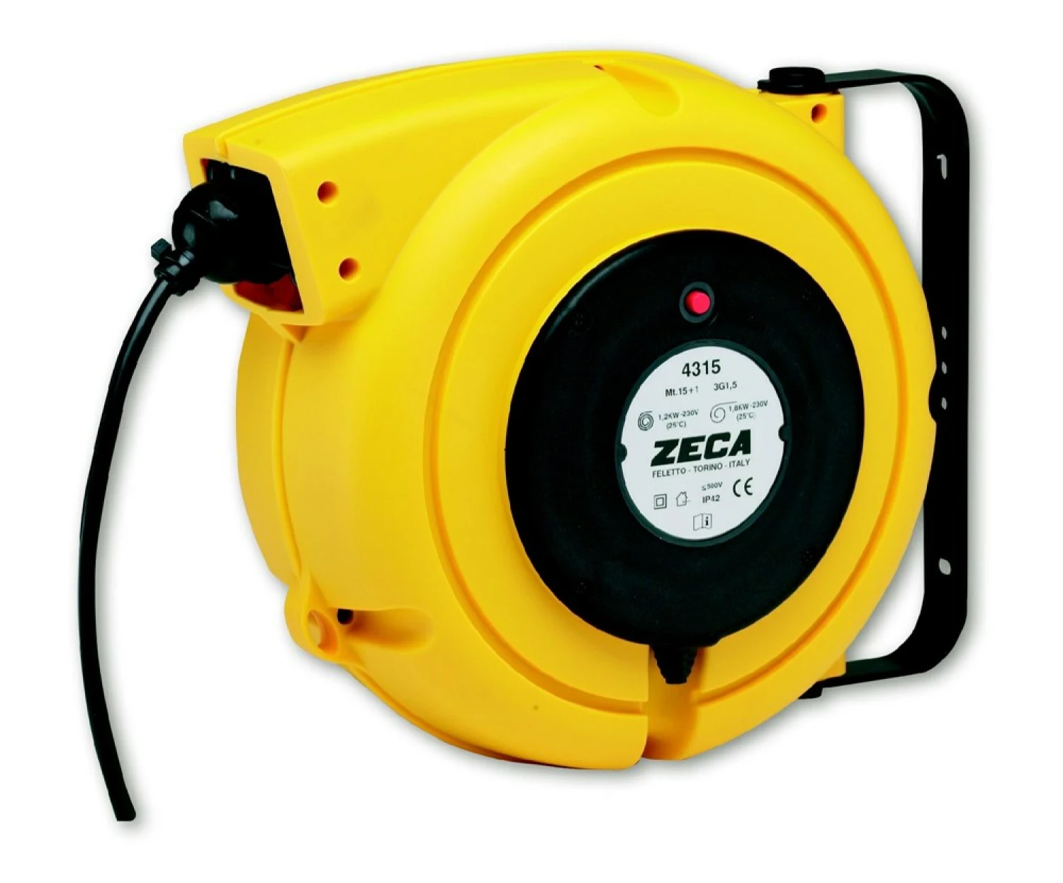 Zeca ZEEL4510 Kabelhaspel met PVC kabel 5 stroomgeleiders - H05VVF - 5x1,0mm² - 11,5m