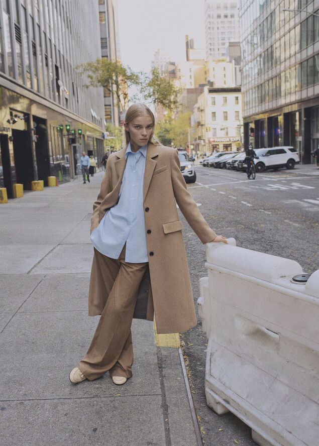 MANGO Tailored wool coat Medium brown