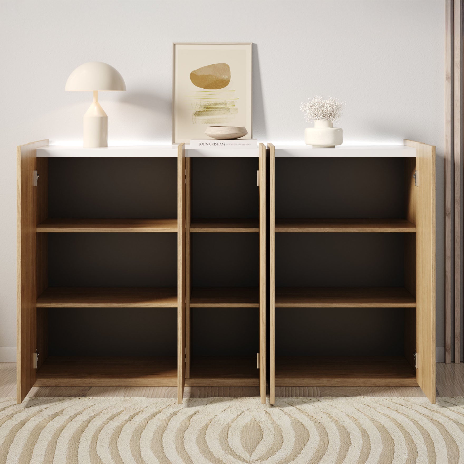 Encore - Schoenenkast met 9 vakken - Eiken - 156x40x95xm