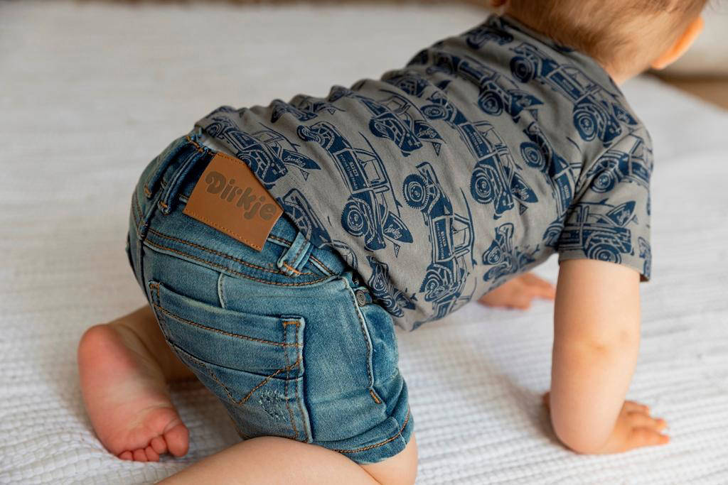 Dirkje T-shirt met all over print groen