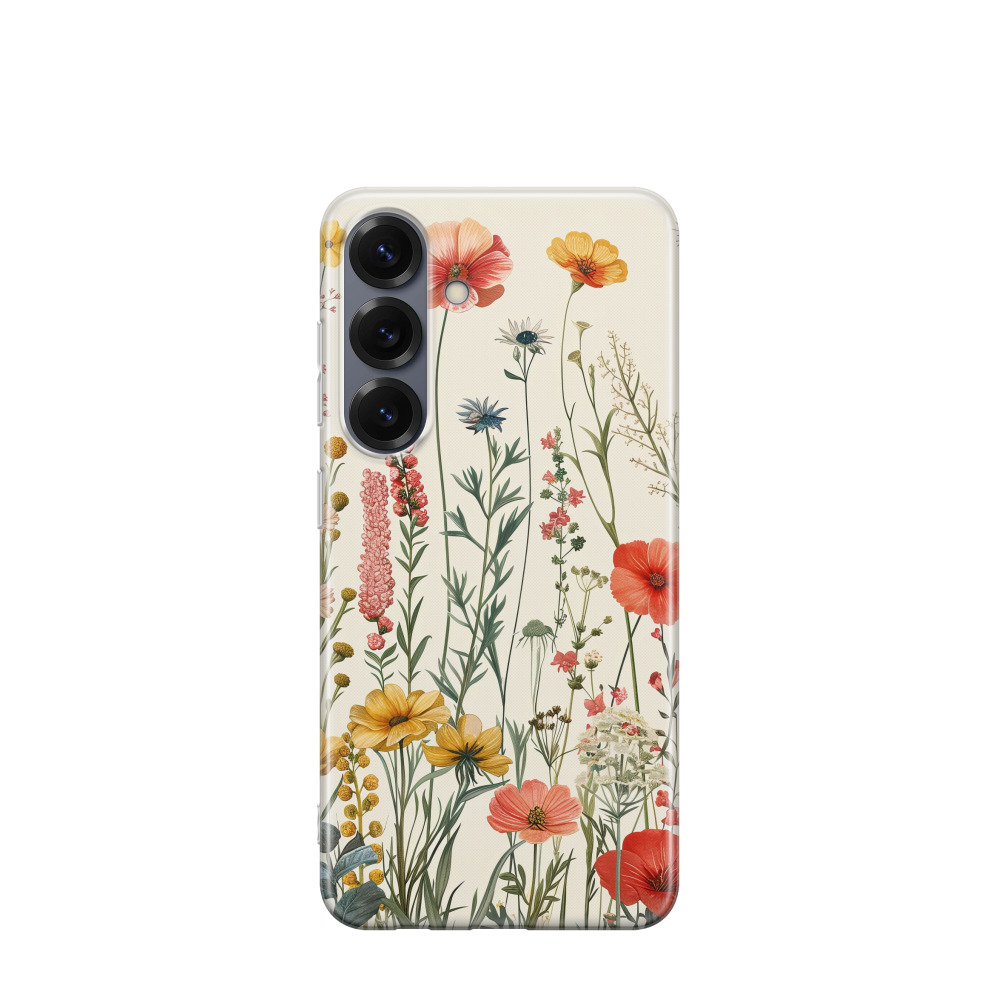 Samsung Galaxy S25 Gummi Hülle Blühender Tanz - Versch. Farben